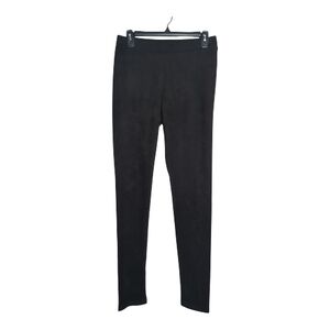 Fornia Faux Suede Black Tapered Ankle Length Leggings Versatile Chic Classic